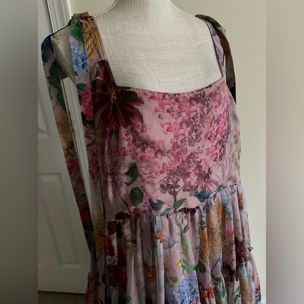 Anthropologie Geisha Designs Isabella Floral Midi Puffy Dress size XXL - Picture 3 of 11